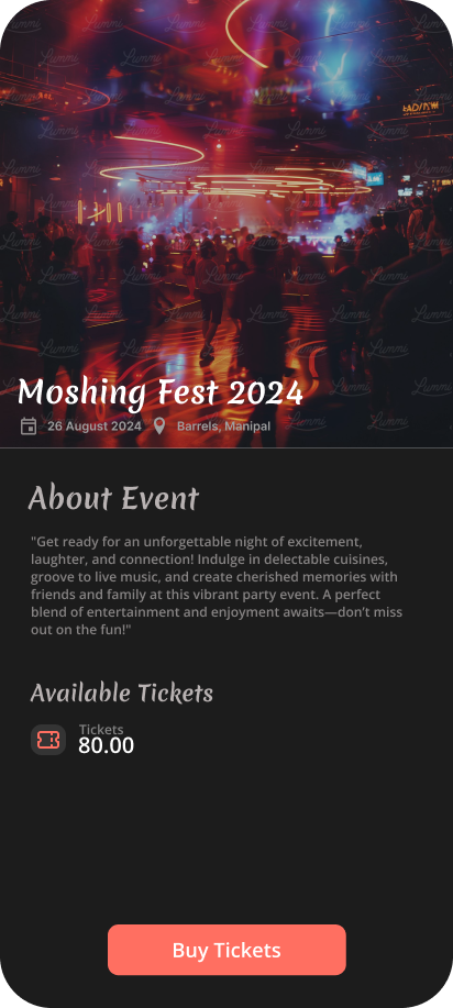 Event Booking App - View 4
